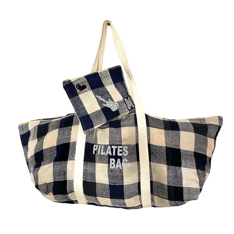 Pilates Bag upcycled fabric personalized - Maud Fourier Paris