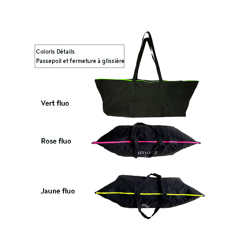 Customized black cotton Pilates mat bag - Maud Fourier Paris