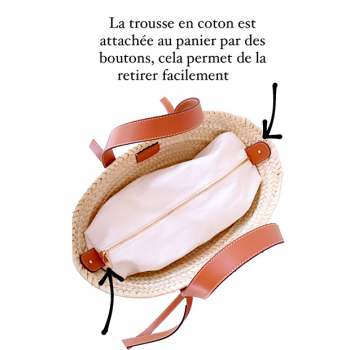 beach straw basket leather by maud fourier