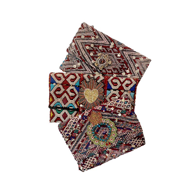 pochette kilim berbere recycle maud fourier