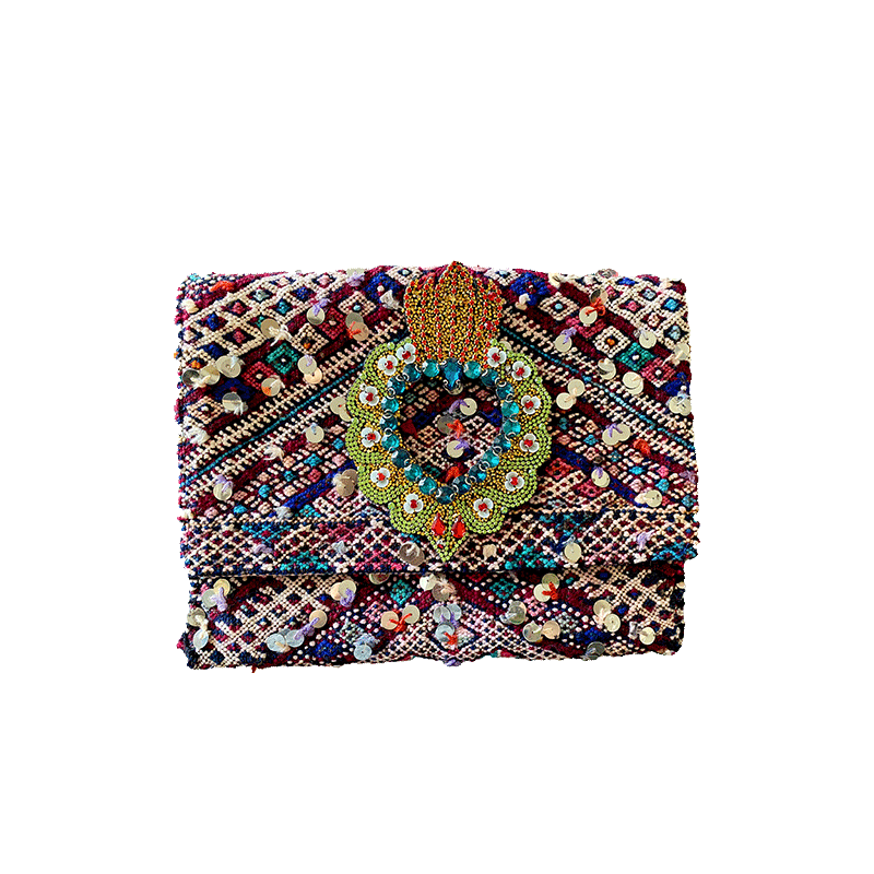 pochette kilim berbere recycle maud fourier