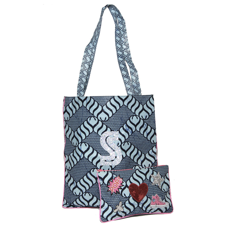 wax printed cotton tote bag monogram maud fourier