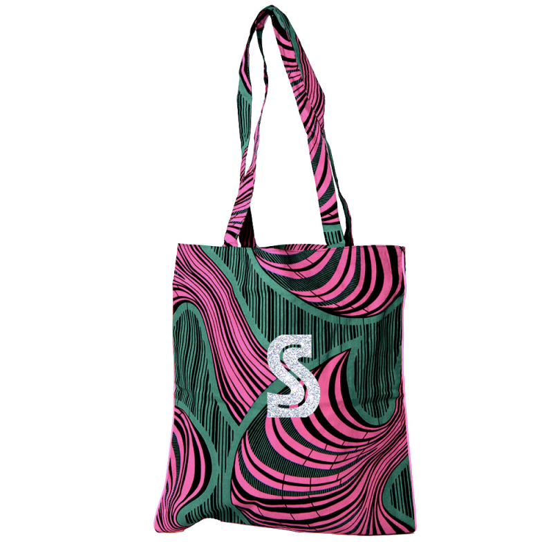 monogram wax printed cotton tote bag maud fourier