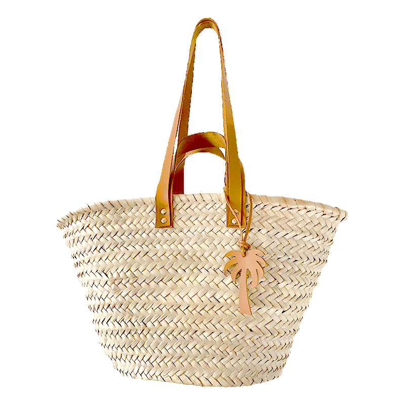 porte cle palmier cuir panier plage personnalise osier maud fourier