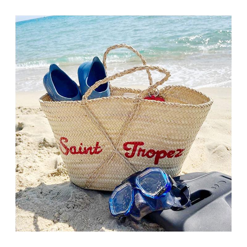 saint tropez beach straw basket