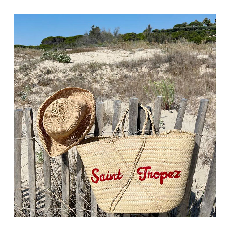 saint tropez beach straw basket