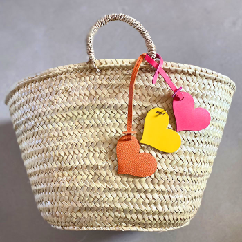 Heart Leather Lucky Charms for straw baskets - Maud Fourier Paris