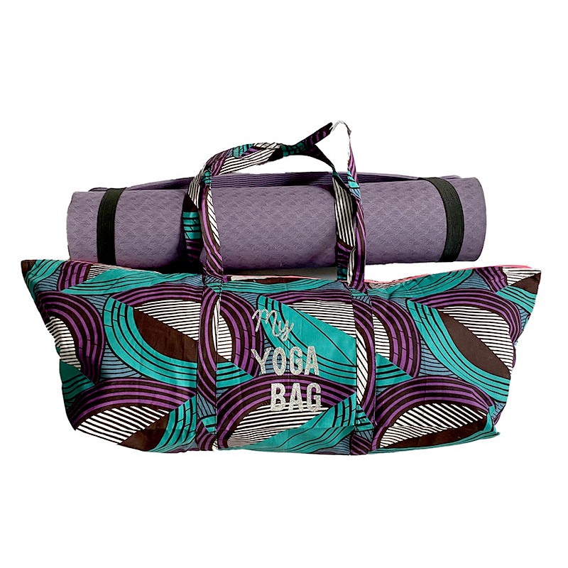 yoga mat bag printed cotton maud fourier