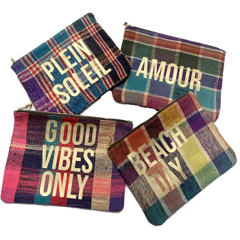 good vibes only upcycled make up pouch maud fourier