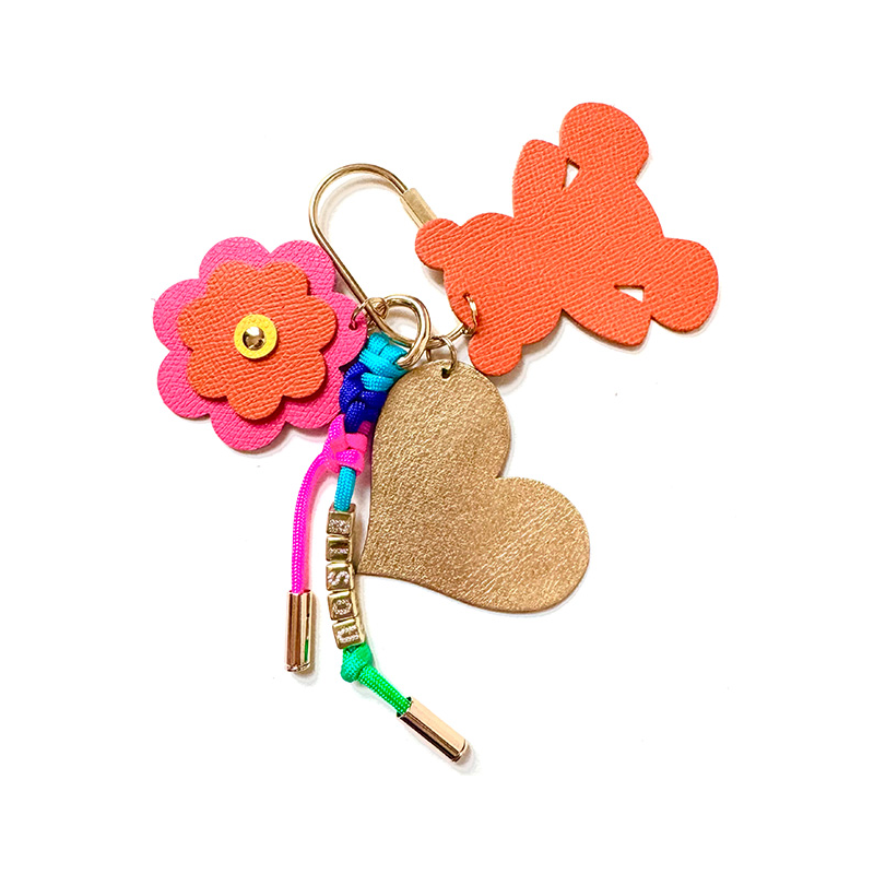 Flower Power leather key ring maud fourier