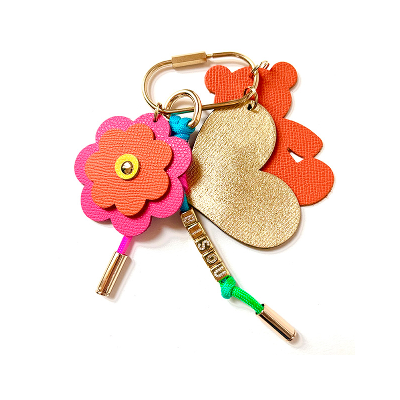 Flower Power leather key ring maud fourier