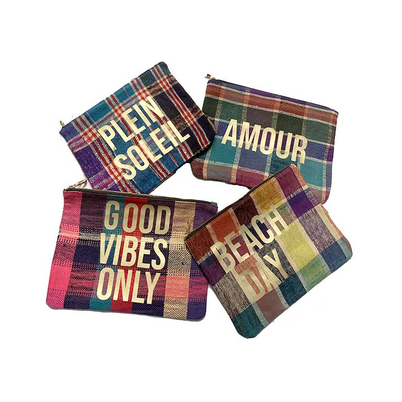 good vibes only upcycled make up pouch maud fourier