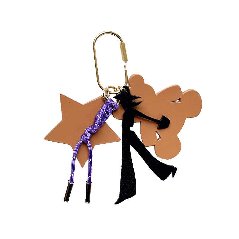 leather key ring Teddy bear maud fourier paris