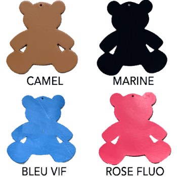 leather colors key ring Teddy bear maud fourier