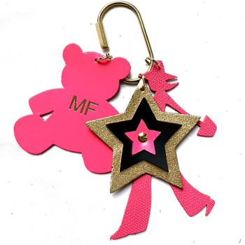 monogram leather key ring Teddy bear maud fourier