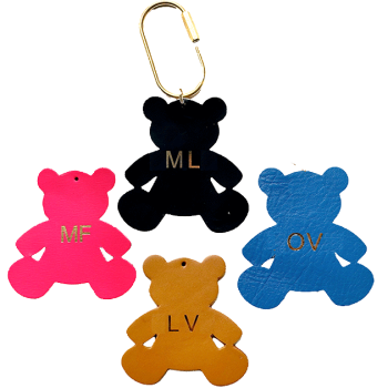 porte cle lucky charm nounours cuir maud fourier