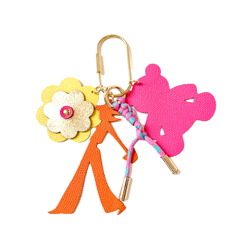 flower power lucky charm leather key ring maud fourier