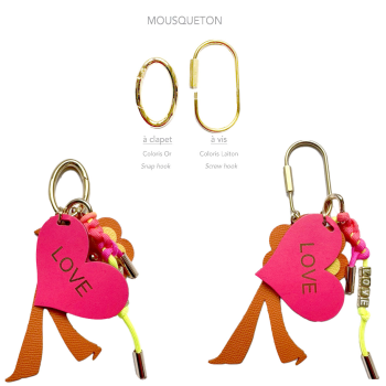 mousqueton porte cle lucky charm cuir maud fourier