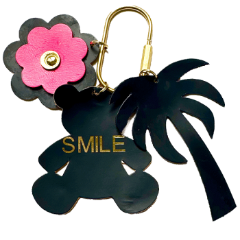 porte cle smile lucky charm cuir maud fourier