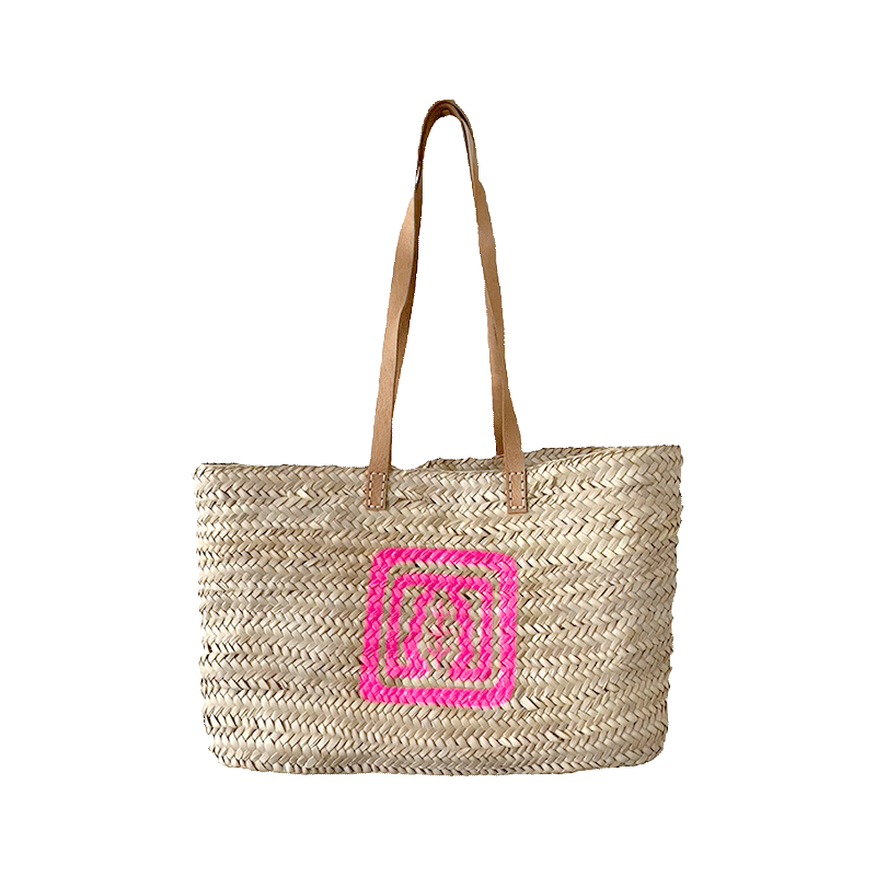 neon pink Ines de la Fressange Oak Leaf Basket Maud Fourier Paris