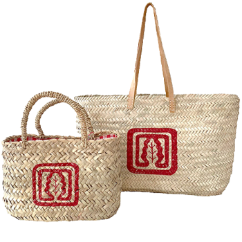 red Ines de la Fressange Oak Leaf Basket Maud Fourier Paris