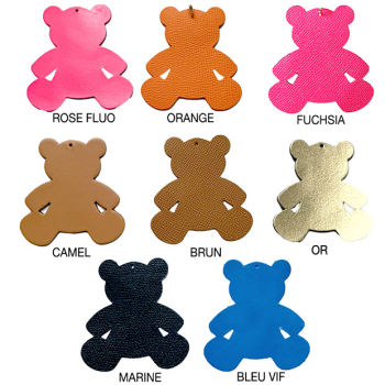 coloris porte cle lucky charm nounours cuir maud fourier