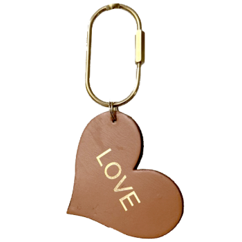 leather bag charm keychain love heart maud fourier