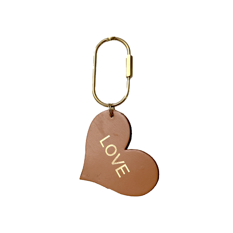 leather bag charm keychain love heart maud fourier