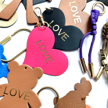 leather bags charm keychain love heart maud fourier