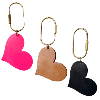 leather bag charm keychain love heart maud fourier