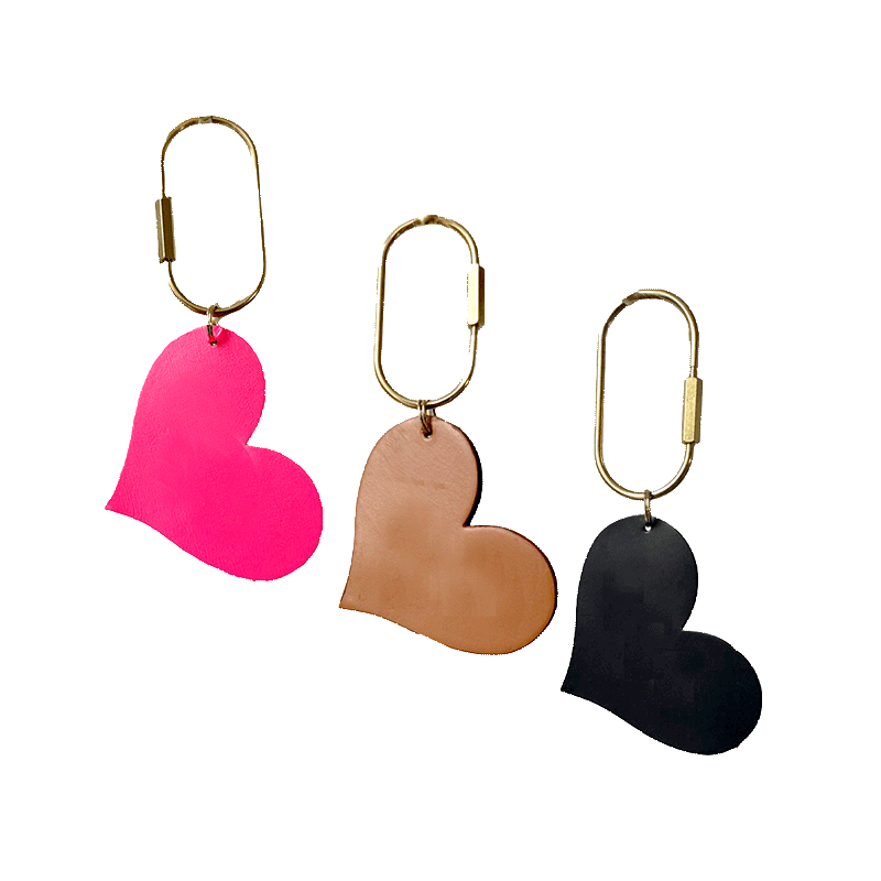 leather bag charm keychain love heart maud fourier