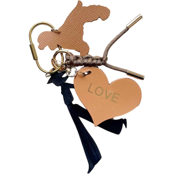 leather bag charm keychain love heart maud fourier