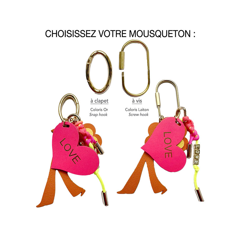 mousqueton porte cle lucky charm cuir maud fourier