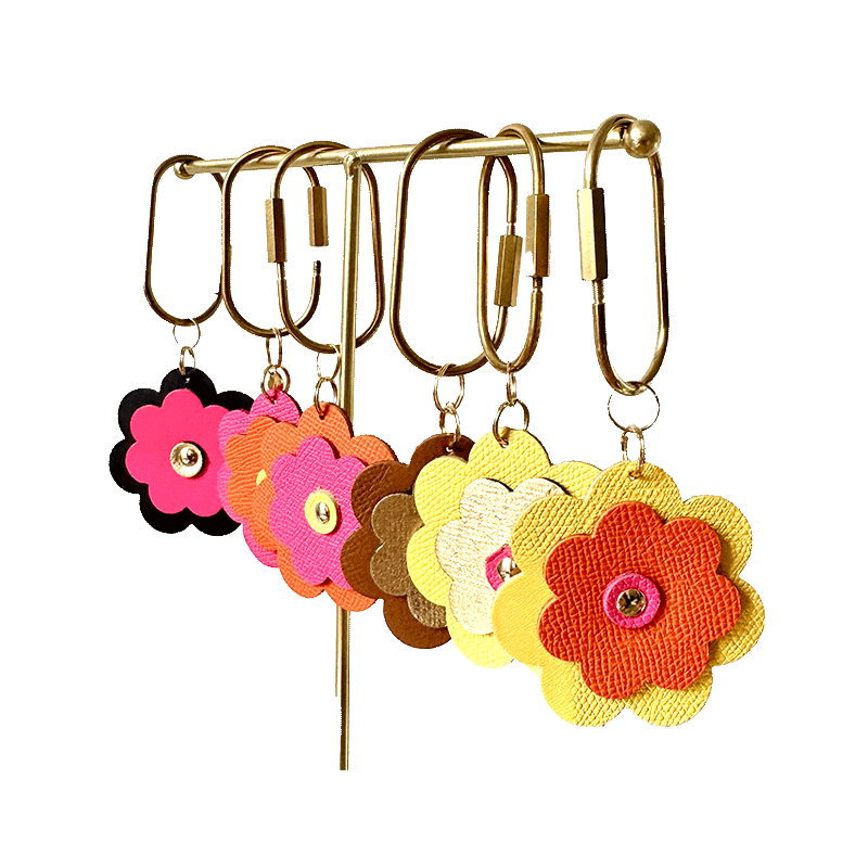 flower bag charm upcycled leather maud fourier