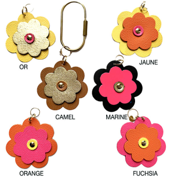 flower bag charm upcycled leather maud fourier