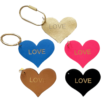 leather bag charm keychain love heart maud fourier