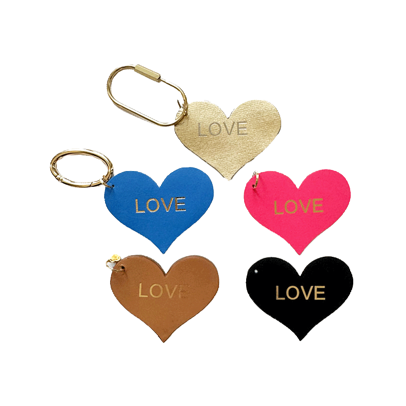 leather bag charm keychain love heart maud fourier