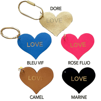 leather bag charm keychain love heart maud fourier