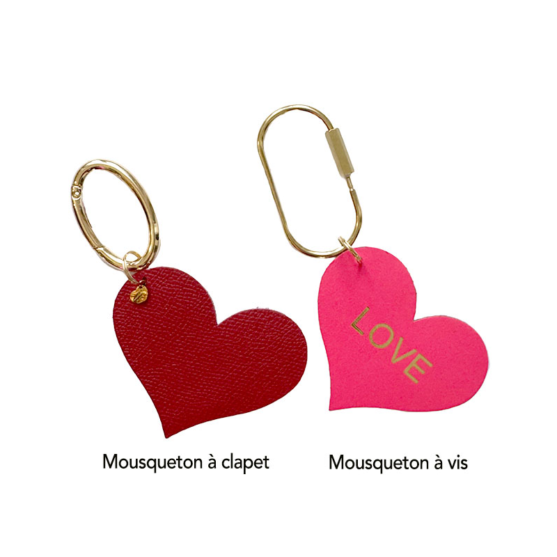 leather bag charm keychain love heart maud fourier