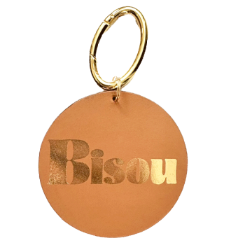 Bijou de sac bisous cuir camel maud fourier