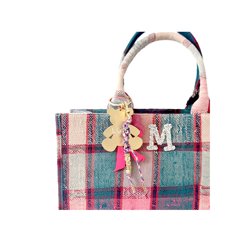 monogram leather key ring Teddy bear maud fourier